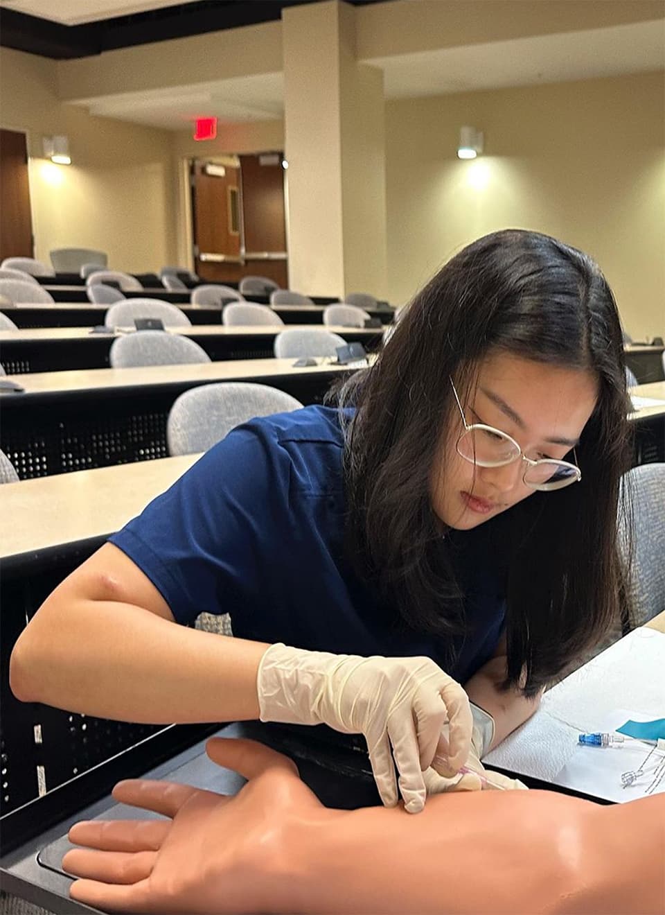 student learning nursing skills