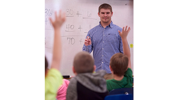 teacher in math class