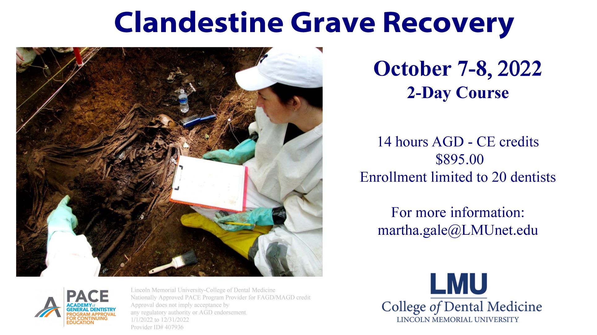 CLANDESTINE GRAVE RECOVERY flyer