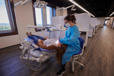 Dental Hygiene Student Working