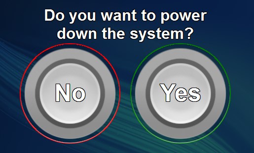 do you want to power down the system yes or no prompt