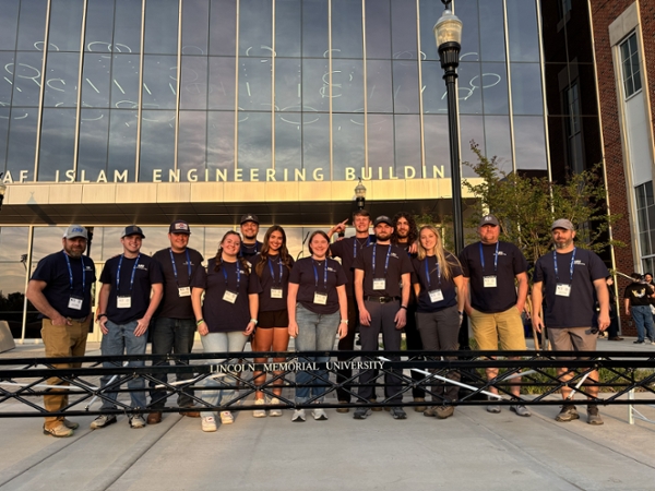 Engineering Students with their steel bridge