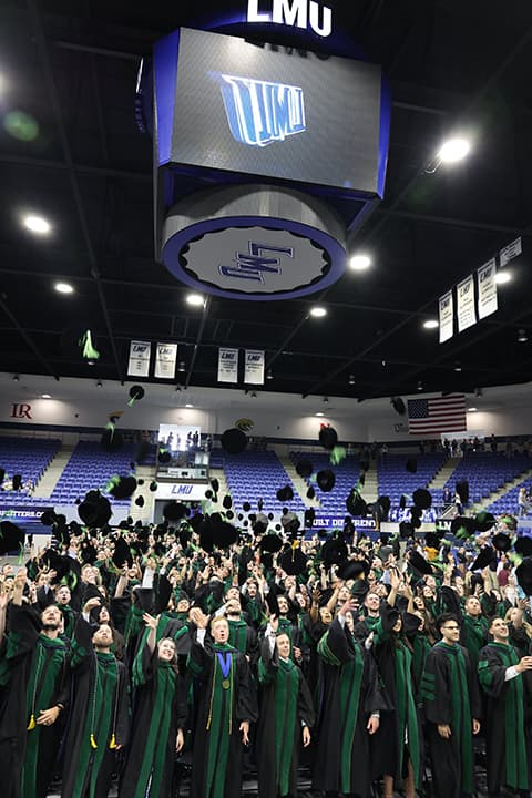 DCOM Commencement Hat Toss