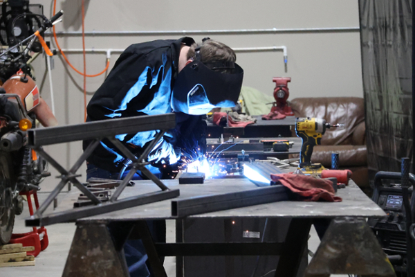 Engineering Student welding