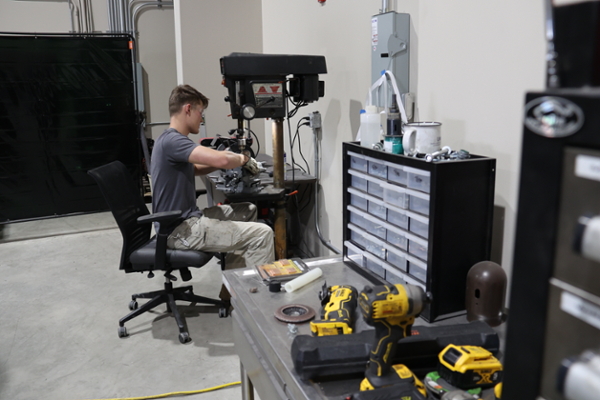 Holt Hensley in engineering lab