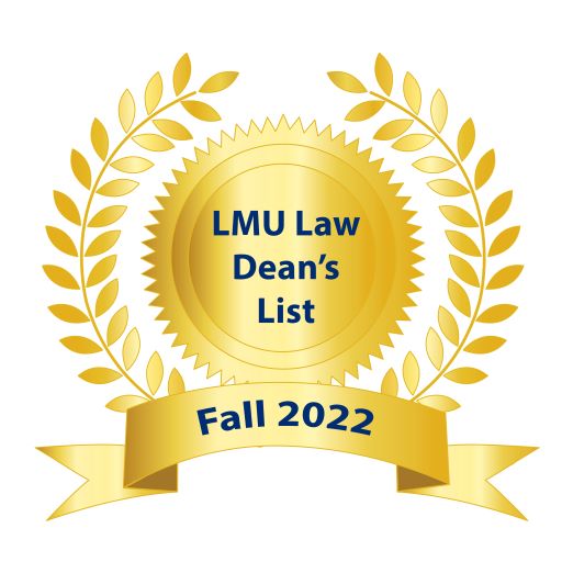 Fall 2022 LMU Law Dean's List 