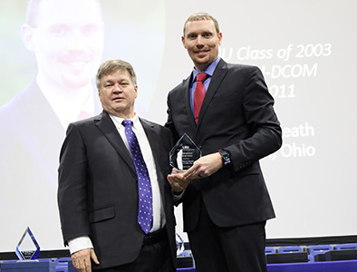 Dr. Clayton Hess inducts Dr. David Heath into LMU Hall of Fame