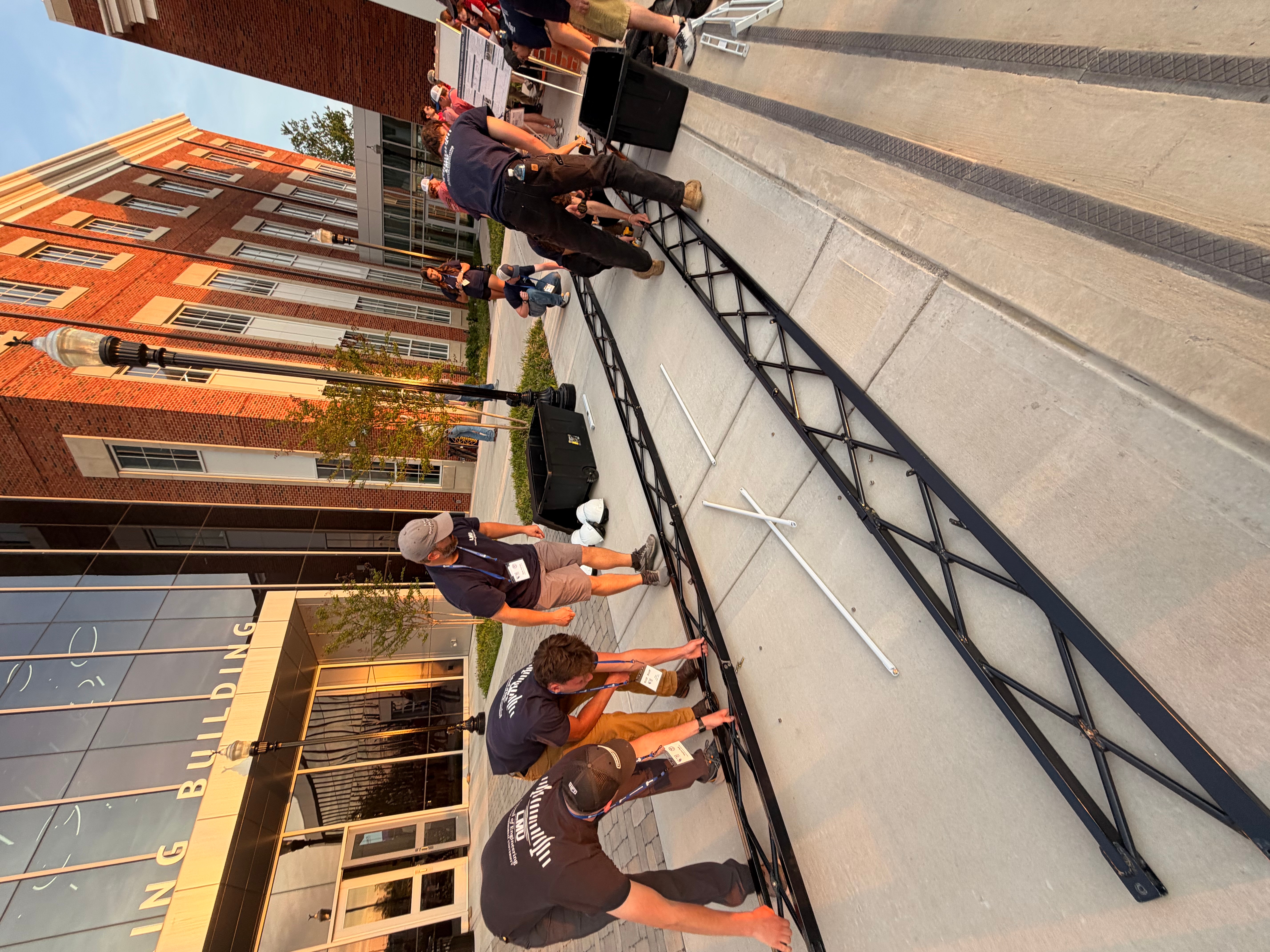 Engineering Students with their steel bridge