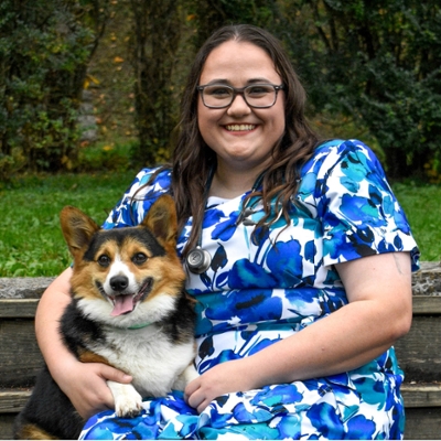 Snedigar portrait with dog