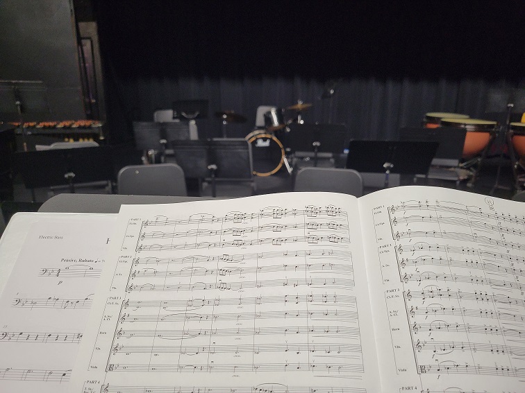 Sheet music in concert setting