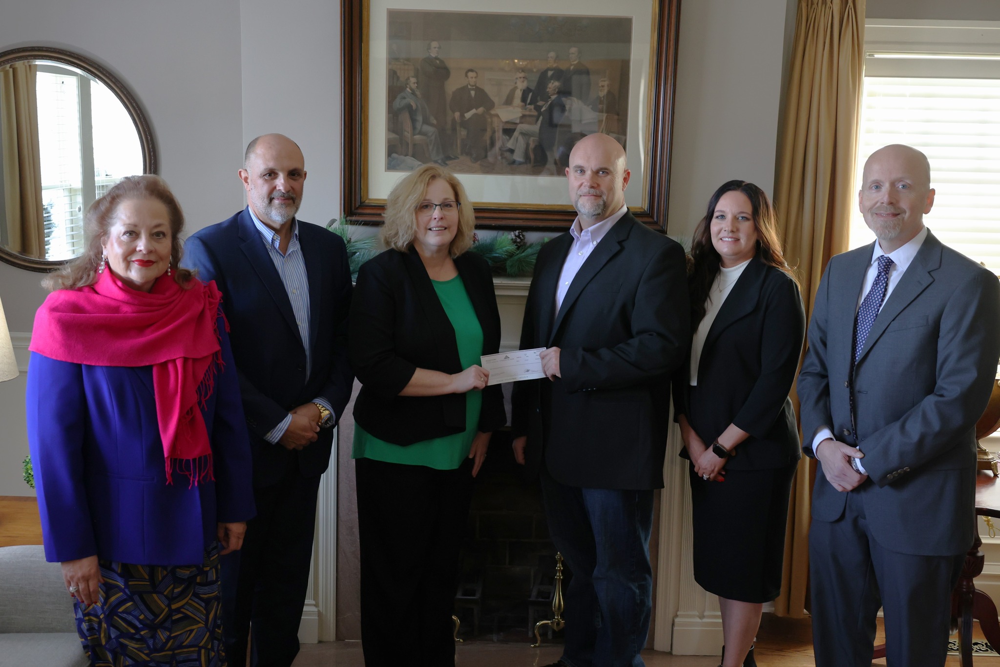 Bank and LMU officials posed at the President's office