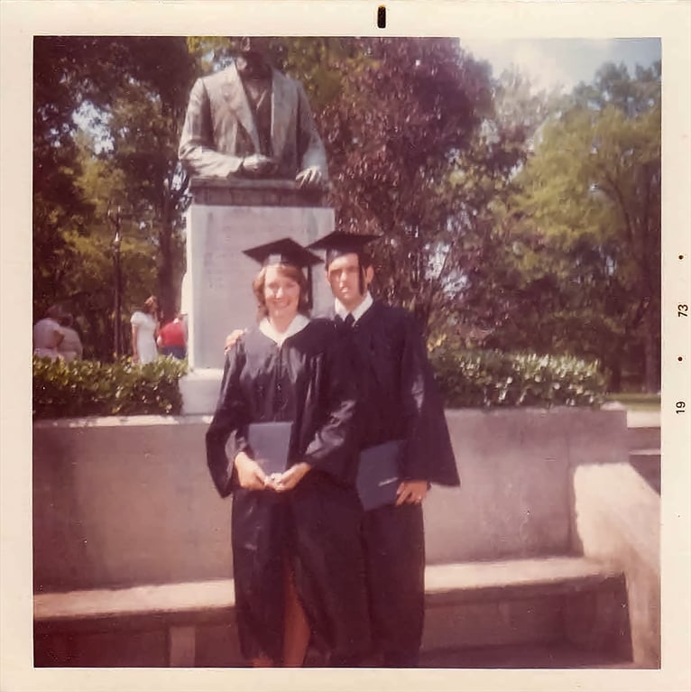 Judy and Larry Compton at graduation