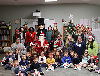 students and santa