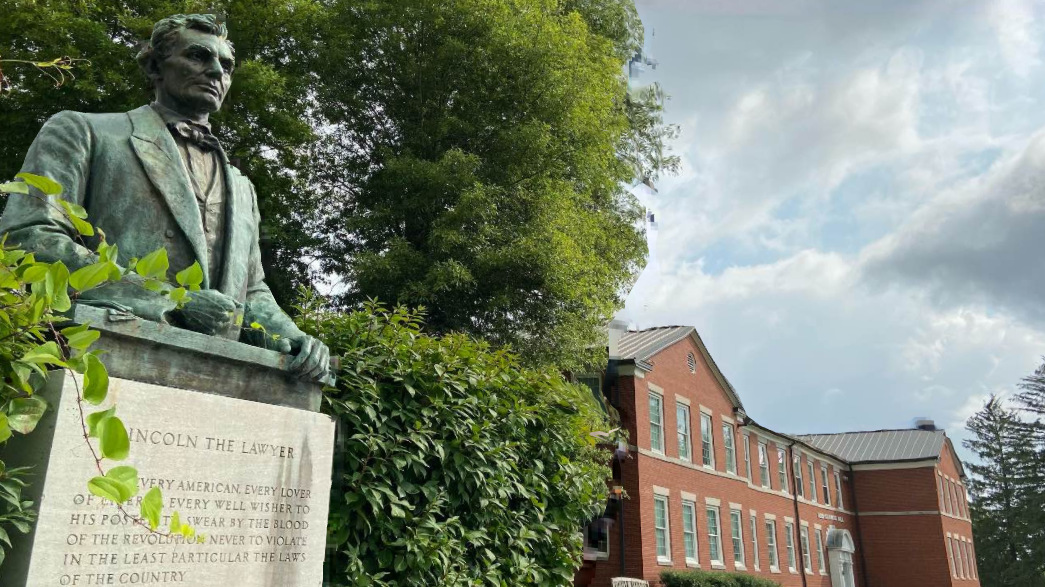 Lincoln Lawyer statue and JFWA upper school