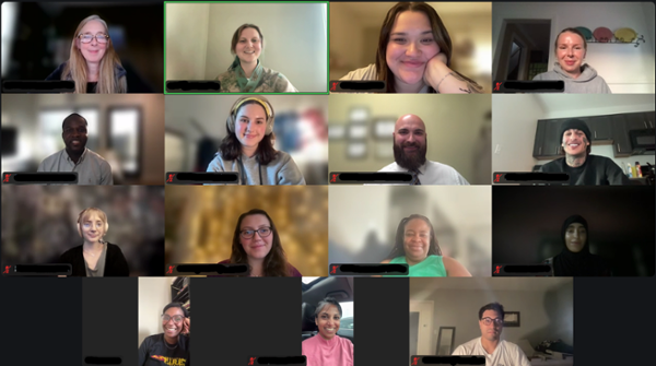 Student fellows in their first Zoom meeting