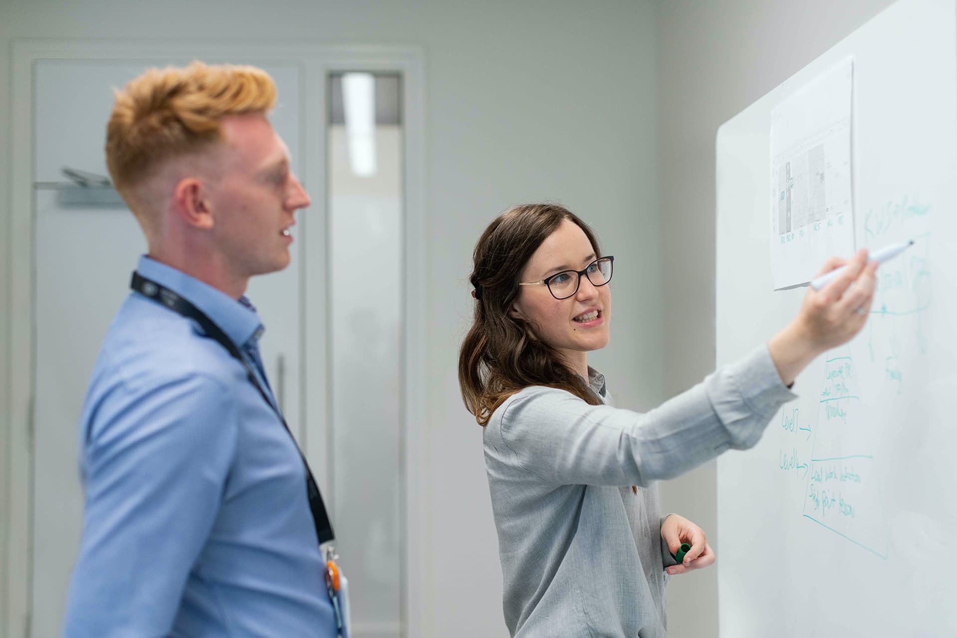 Photo of professor teaching student