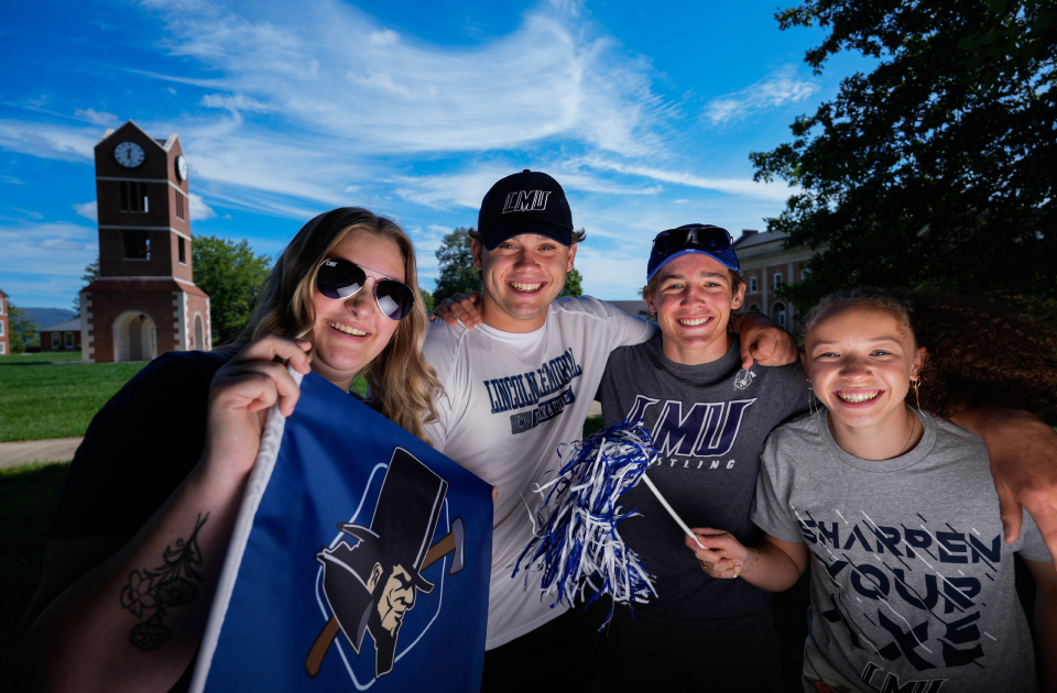 A picture of students showing school spirit.